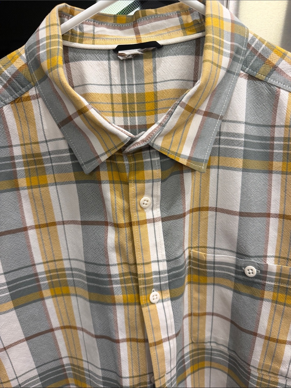 The North Face Plaid Cotton Button-Up Shirt in Mustard, Sage & Cream